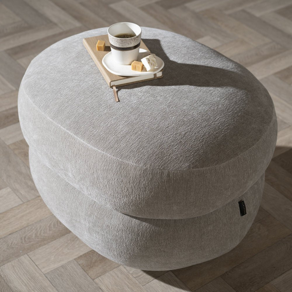 Hocker Mia oval chenille taupe - image 3