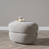 Hocker Mia oval chenille taupe - image 1