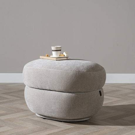 Hocker Mia oval chenille taupe - image 1