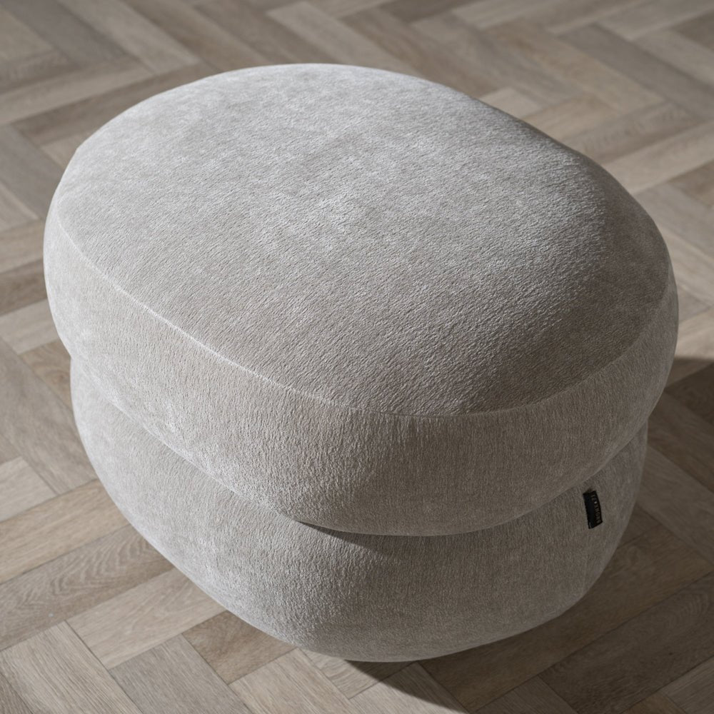 Hocker Mia oval chenille taupe - image 4