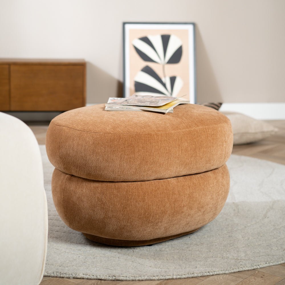 Hocker Mia oval chenille terracotta - image 6