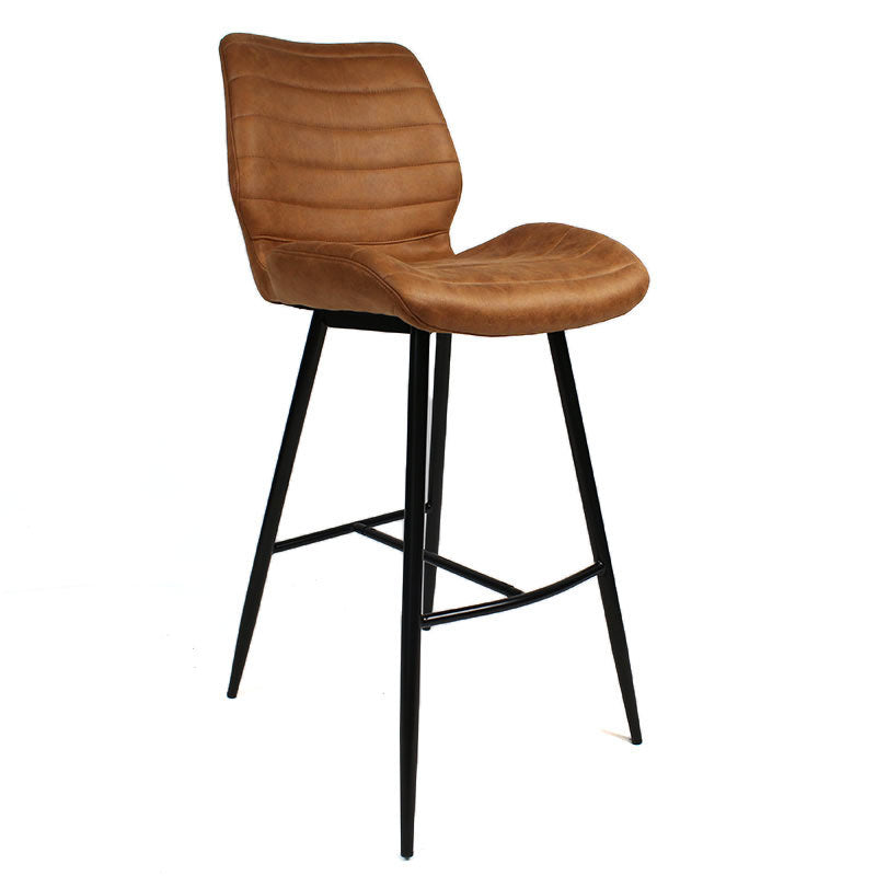 Industrial bar stool Morris cognac 71 cm Microfibre