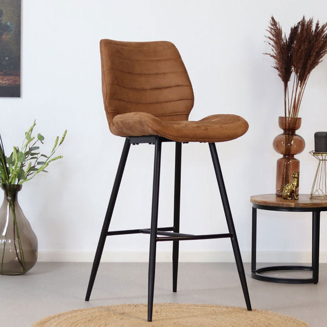 Industrial bar stool Morris cognac 71 cm - image 1