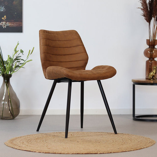 Industrial dining room chair Morris cognac - image 1