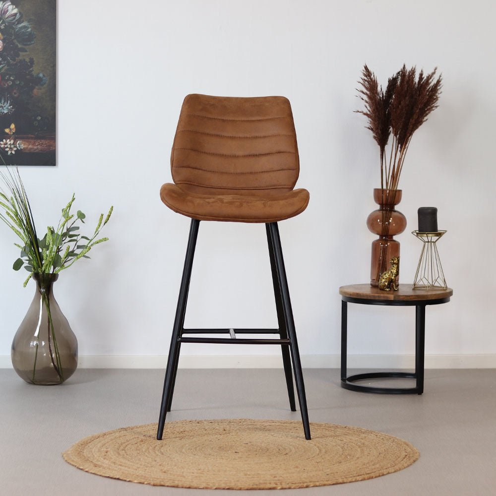 Industrial bar stool Morris cognac 71 cm - image 2