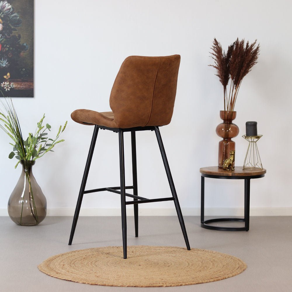 Industrial bar stool Morris cognac 71 cm - image 3