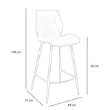 Industrial bar stool Barrel anthracite eco-leather 69 cm - image 8
