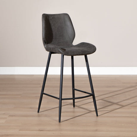 Industrial bar stool Barrel anthracite eco-leather 69 cm - image 1