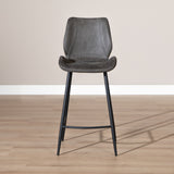 Industrial bar stool Barrel anthracite eco-leather 69 cm - image 2