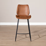 Industrial bar stool Barrel cognac eco-leather 69 cm - image 2