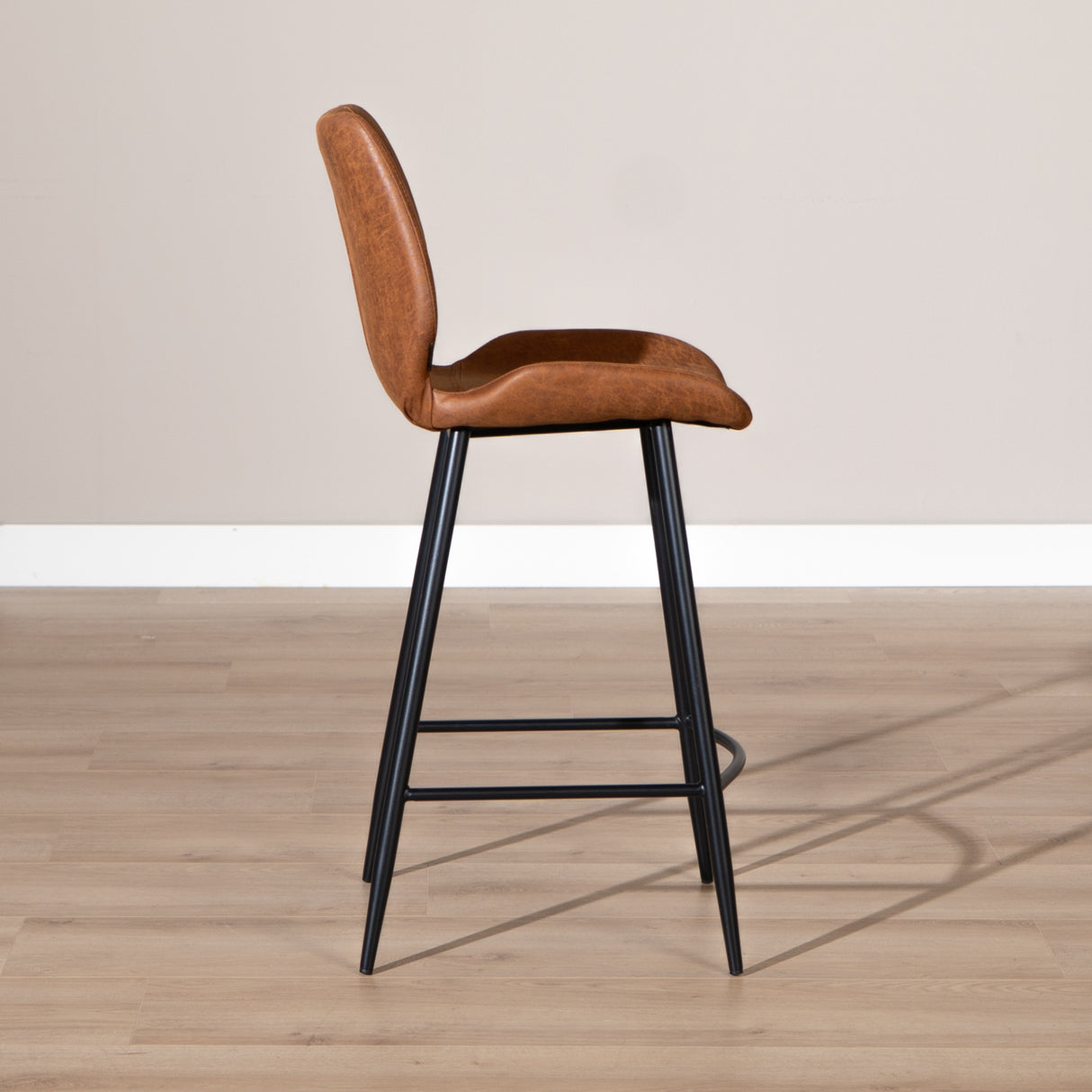 Industrial bar stool Barrel cognac eco-leather 69 cm - image 3