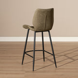 Industrial bar stool Barrel olive green eco-leather 69 cm - image 6