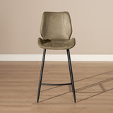 Industrial bar stool Barrel olive green eco-leather 69 cm - image 4