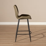 Industrial bar stool Barrel olive green eco-leather 69 cm - image 5