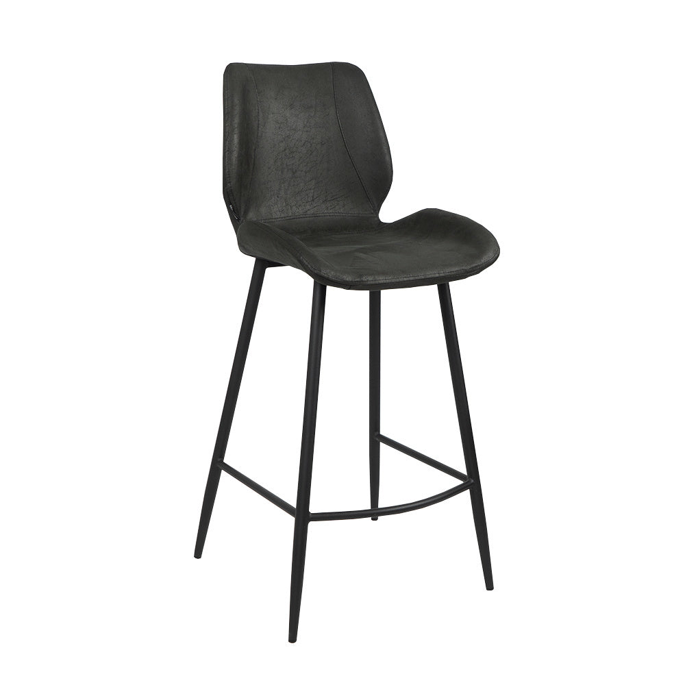 Industrial bar stool Barrel black/anthracite eco-leather 69 cm