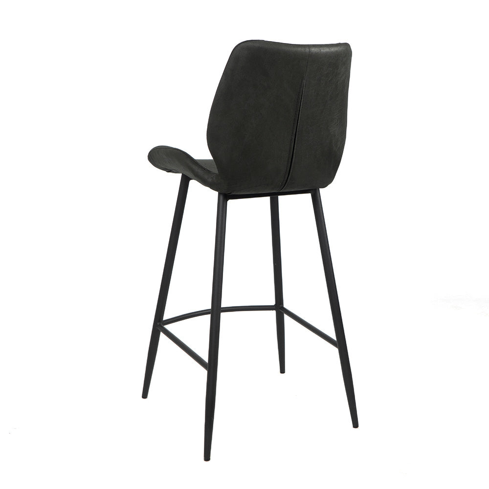 Industrial bar stool Barrel black/anthracite eco-leather 69 cm - image 7
