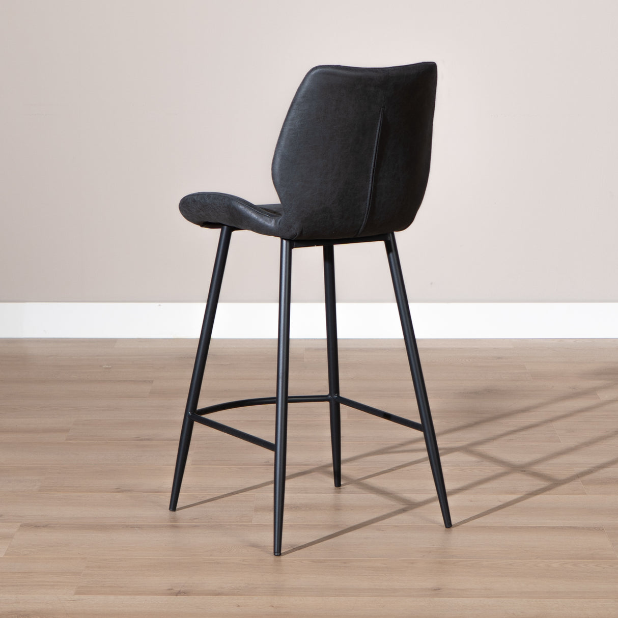 Industrial bar stool Barrel black/anthracite eco-leather 69 cm - image 4