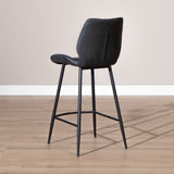 Industrial bar stool Barrel black/anthracite eco-leather 69 cm - image 4