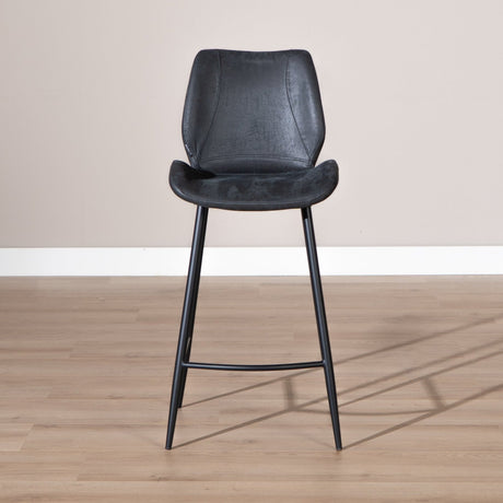 Industrial bar stool Barrel black/anthracite eco-leather 69 cm - image 2