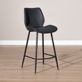 Industrial bar stool Barrel black/anthracite eco-leather 69 cm - image 1