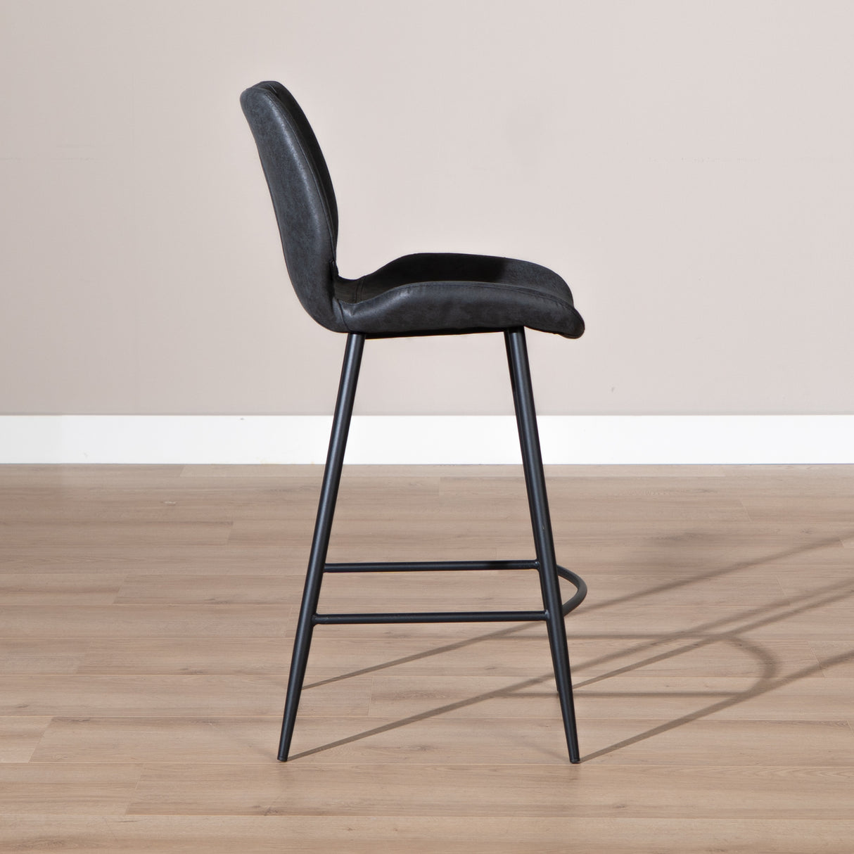 Industrial bar stool Barrel black/anthracite eco-leather 69 cm - image 3