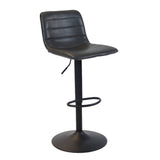 Industrial bar stool Boston leather anthracite 60-76 cm - swiveling Eco-leather 45 cm wide