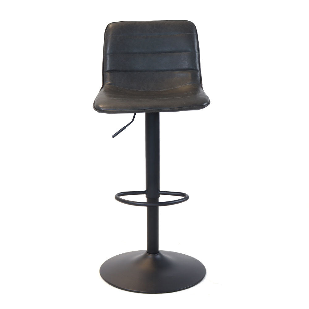 Industrial bar stool Boston leather anthracite 60-76 cm - swiveling Eco-leather 45 cm wide