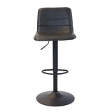 Industrial bar stool Boston leather anthracite 60-76 cm - swiveling Eco-leather 45 cm wide