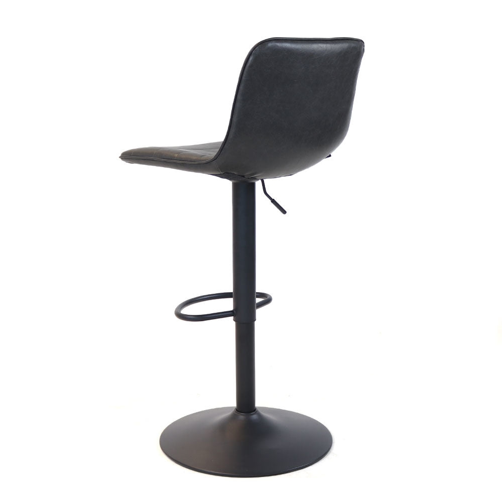 Industrial bar stool Boston leather anthracite 60-76 cm - swiveling Eco-leather 45 cm wide
