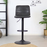 Industrial bar stool Boston leather anthracite 60-76 cm - swiveling Eco-leather 45 cm wide