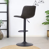 Industrial bar stool Boston leather anthracite 60-76 cm - swiveling Eco-leather 45 cm wide