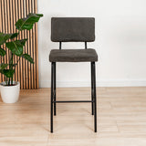 Industrial bar stool Espen anthracite eco-leather 64-77 cm - image 1