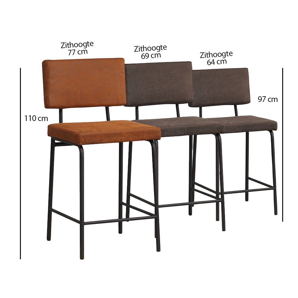 Industrial bar stool Espen anthracite eco-leather 64-77 cm - image 10
