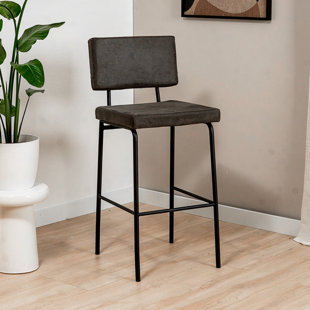 Industrial bar stool Espen anthracite eco-leather 64-77 cm - image 5
