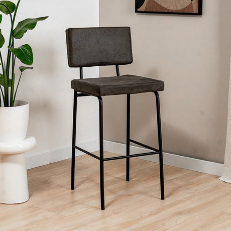 Industrial bar stool Espen anthracite eco-leather 64-77 cm - image 5
