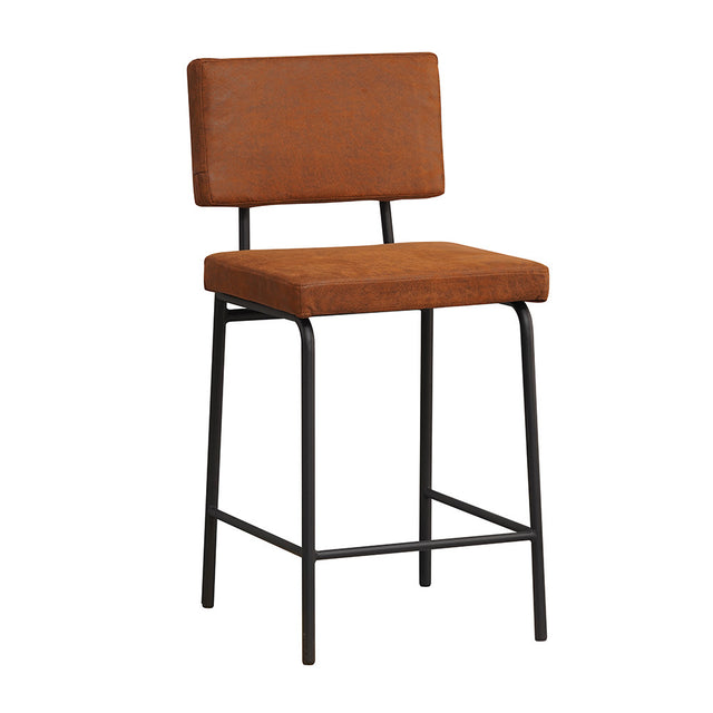 Industrial bar stool Espen cognac eco-leather 64-77 cm 47 cm wide