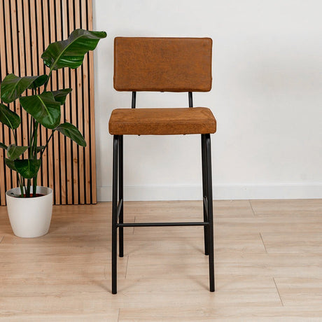 Industrial bar stool Espen cognac eco-leather 64-77 cm - image 2