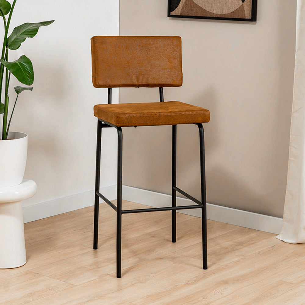 Industrial bar stool Espen cognac eco-leather 64-77 cm - image 6