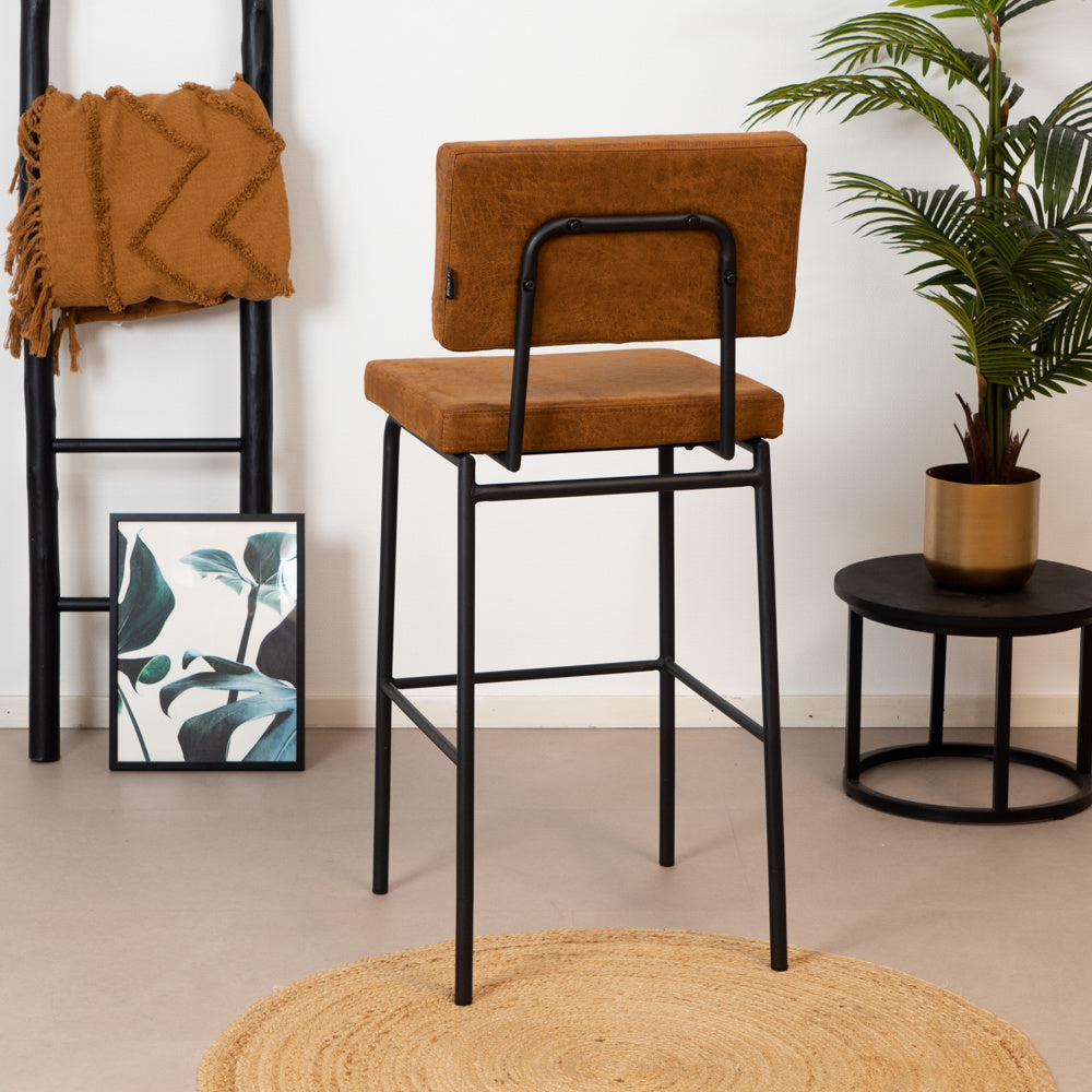 Industrial bar stool Espen cognac eco-leather 64-77 cm - image 5