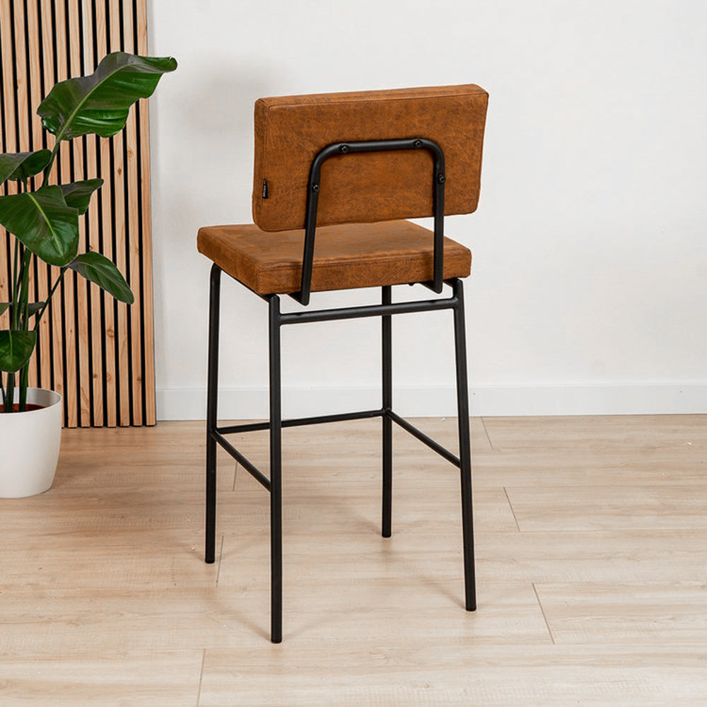 Industrial bar stool Espen cognac eco-leather 64-77 cm - image 4