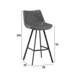 Juno Industrial Bar Stool Anthracite