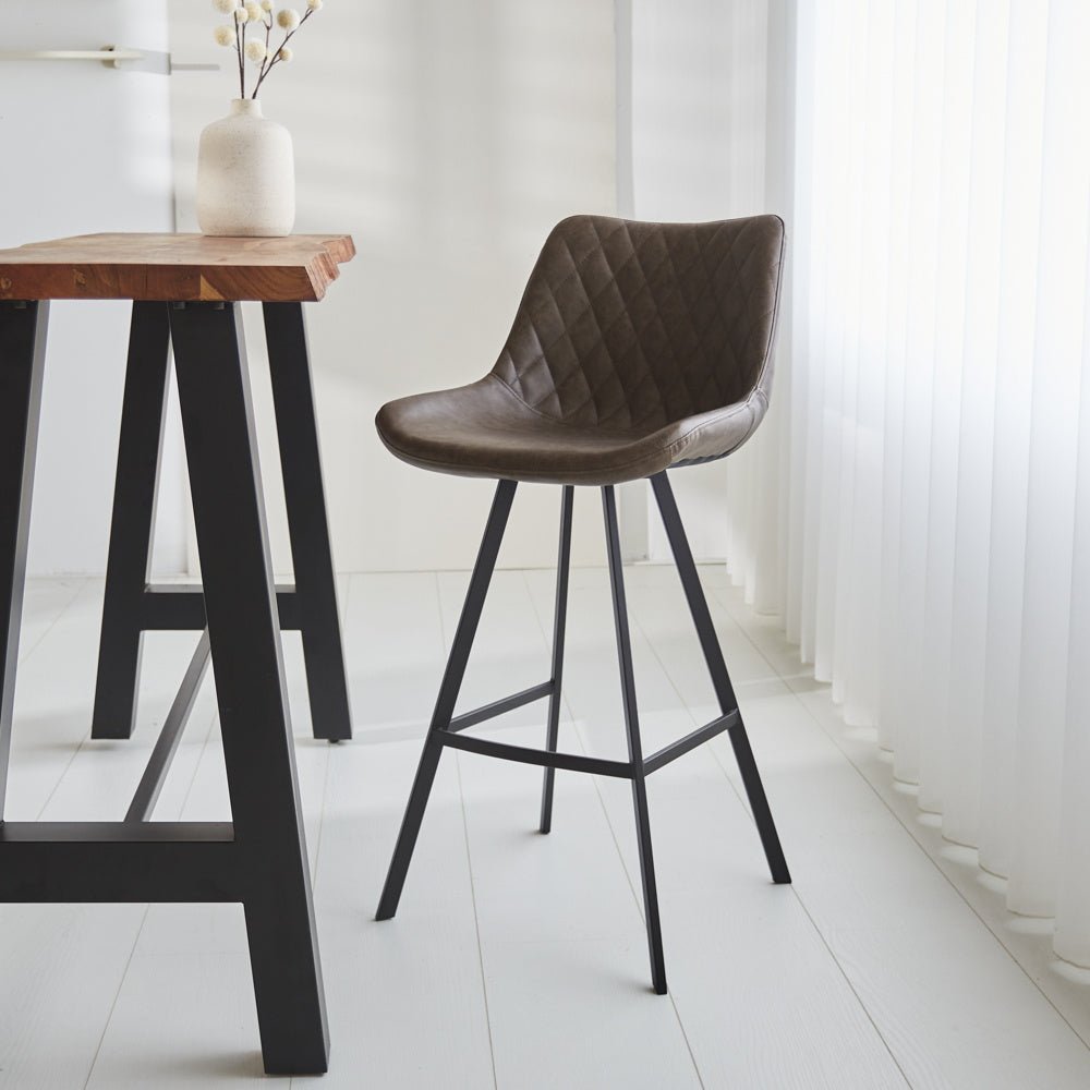 Barstool Juno Taupe PU Seat height 70 cm Dimehouse