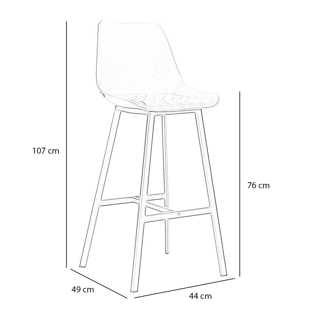 Industrial bar stool Lauren cognac PU leather 76 cm - image 8