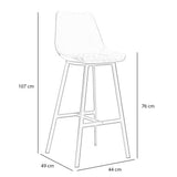 Industrial bar stool Lauren cognac PU leather 76 cm - image 8