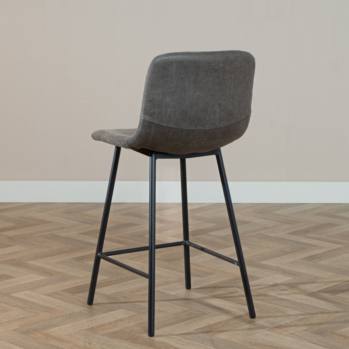 Industrial bar stool Mikky anthracite eco-leather 65-78 cm - image 6