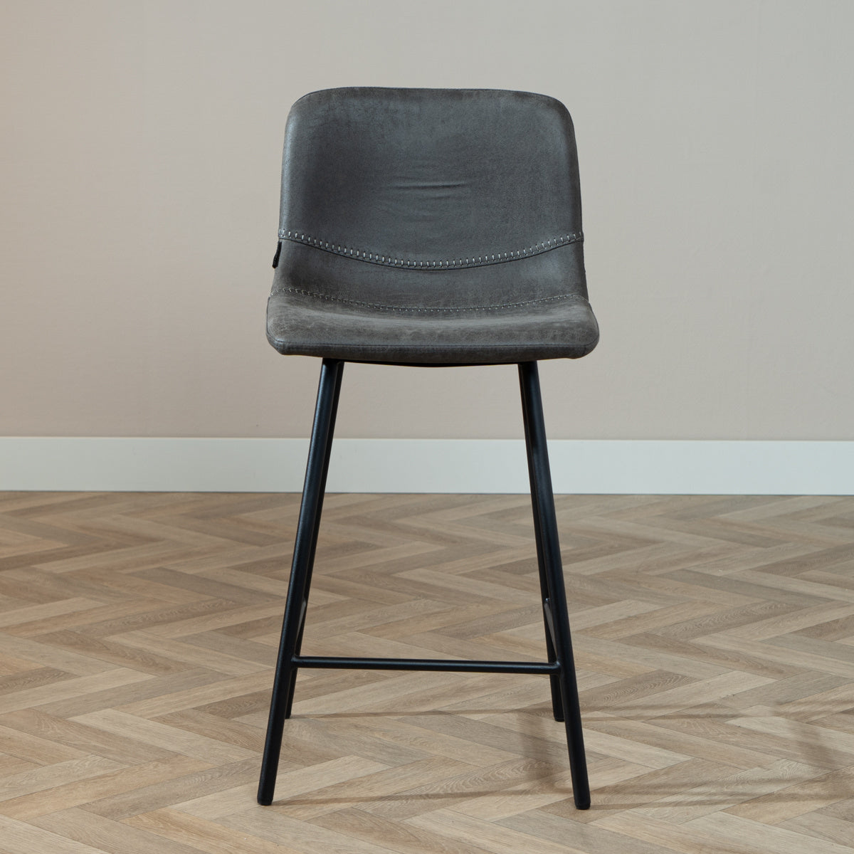 Industrial bar stool Mikky anthracite eco-leather 65-78 cm - image 4