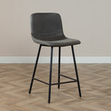 Industrial bar stool Mikky anthracite eco-leather 65-78 cm - image 1