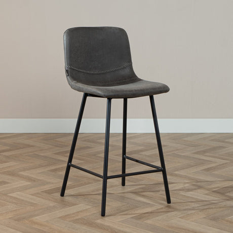 Industrial bar stool Mikky anthracite eco-leather 65-78 cm - image 1