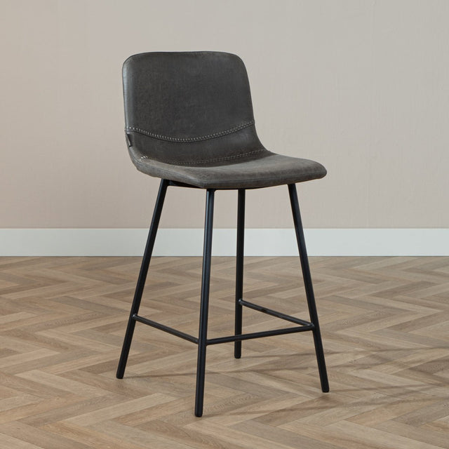 Industrial bar stool Mikky anthracite eco-leather 65-78 cm - image 1