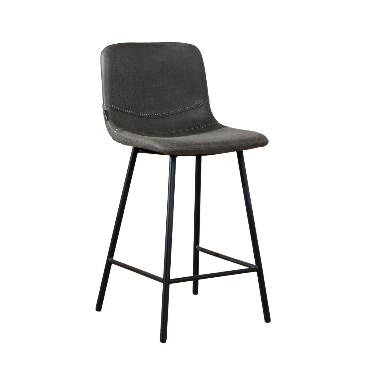 Industrial bar stool Mikky anthracite eco-leather 65-78 cm - image 7